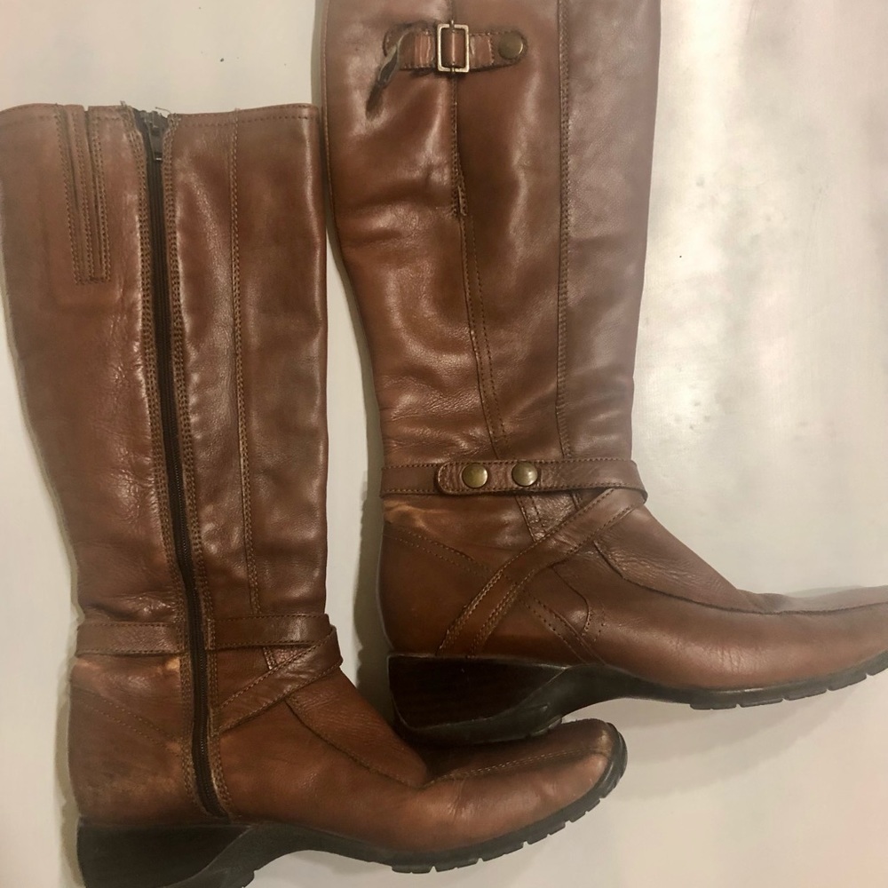 Clarks Leather Fitted Boots